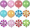 New 18 Inch Round Candy Lollipop Aluminum Film Balloon Toy Birthday Party Decoration by Foil Balloon12 Pieces