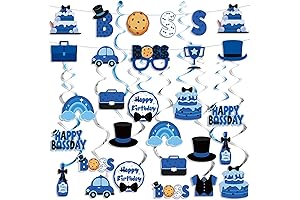 38 Pcs Boss Birthday Decorations for Boy Birthday Hanging Ornaments