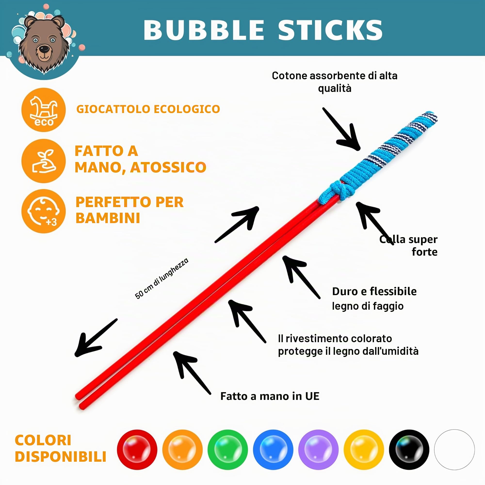 Bubble Brothers Set di bolle di sapone giganti – 8 bacchette per bolle di sapone + liquido per bolle di sapone 5 l – Bolle di sapone XXL per bambini e adulti – Giocattolo all'aperto per giardino