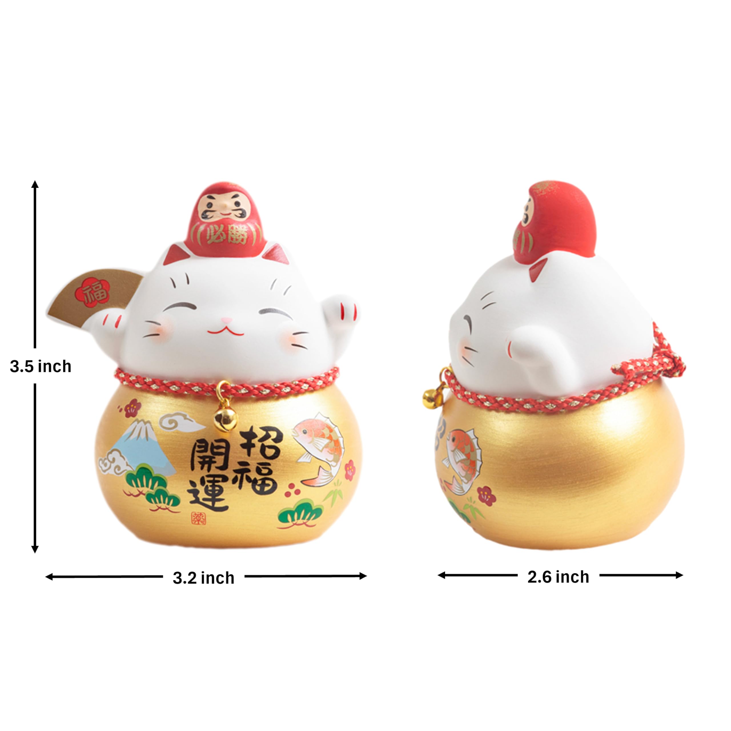 Amazon.com: kyugetsu Maneki-Neko Daruma Doll Lucky cat – Japanese 