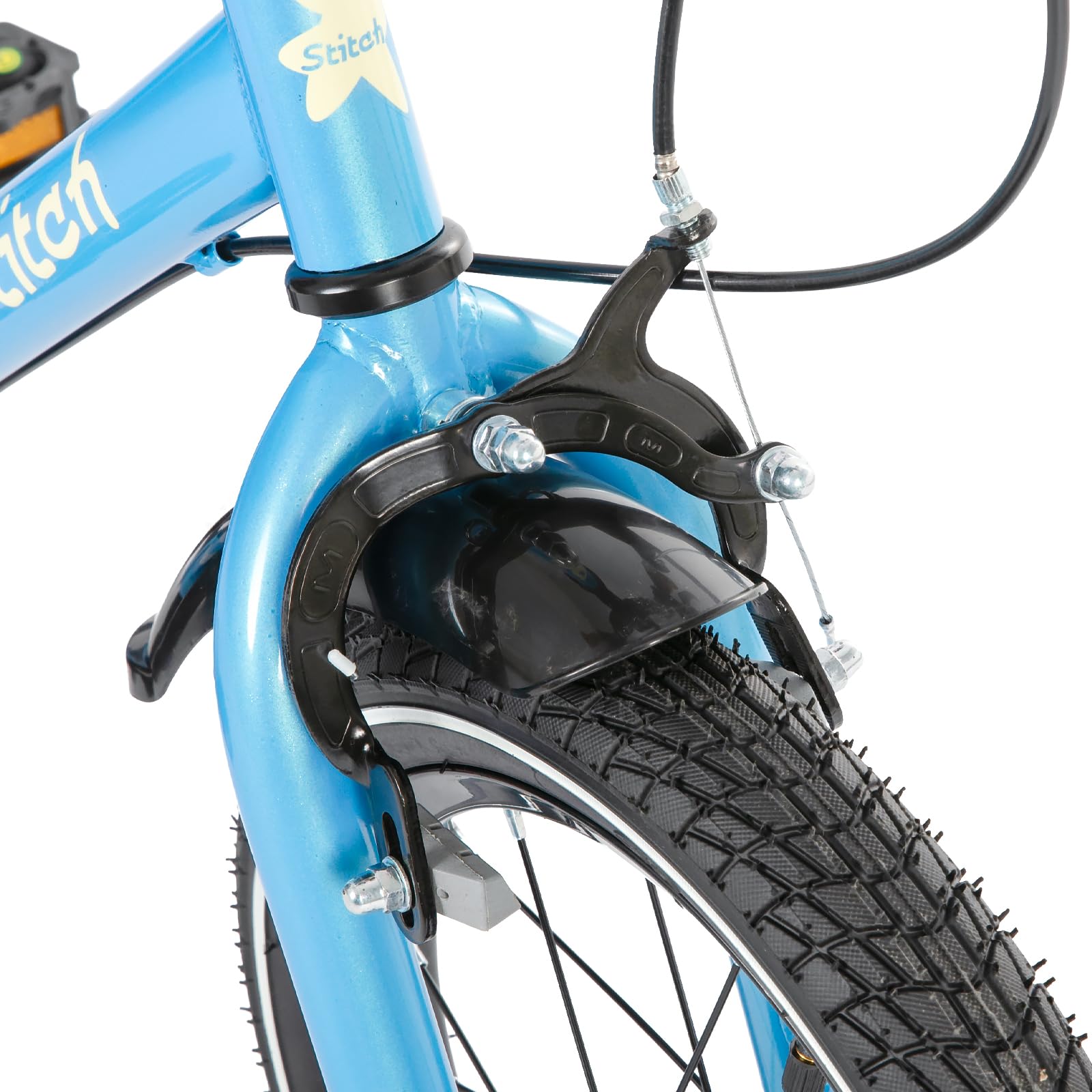 STITCH Kinderfahrrad 14/16/18/20 Zoll für Mädchen und Jungen im Alter von 3 bis 13 Jahren, 14/16/18/20 Zoll Kinderfahrrad mit Stützrädern (rosa, beige, blau, Silber, grün)