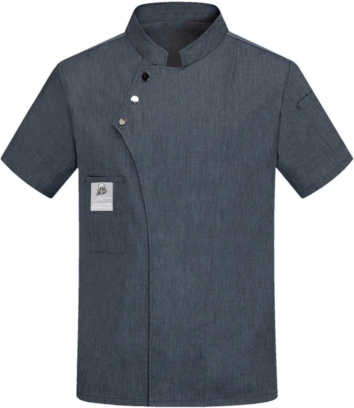 Unisex Chef Coat Short Sleeve Chef Jacket,Breathable,Comfortable Button Closure - Kitchen,Restaurant,Hotel Uniform