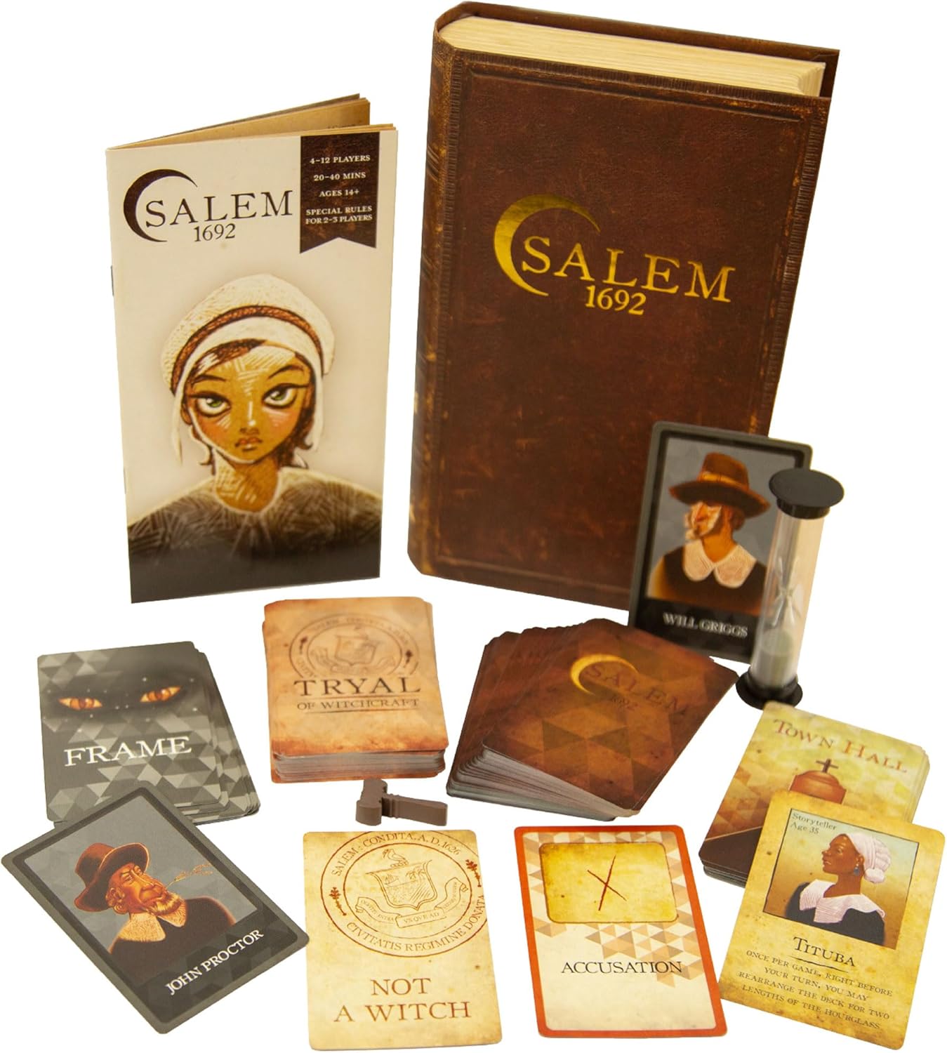 Facade Games Salem 1692 Deluxe Edition Board Game - Witch Hunt Game for Friends and Family - A Game of Cards, Strategy, Deceit, and Luck for 4-12 Players
