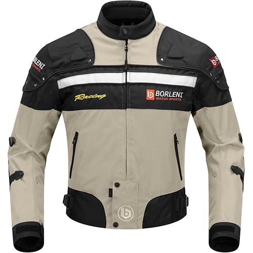 BORLEN Motorcycle Jacket for Men with Armor CE Certified (EN 17092)