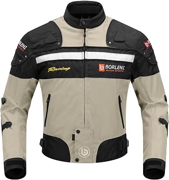 BORLEN Motorcycle Jacket for Men with Armor CE Certified Riding Jacket