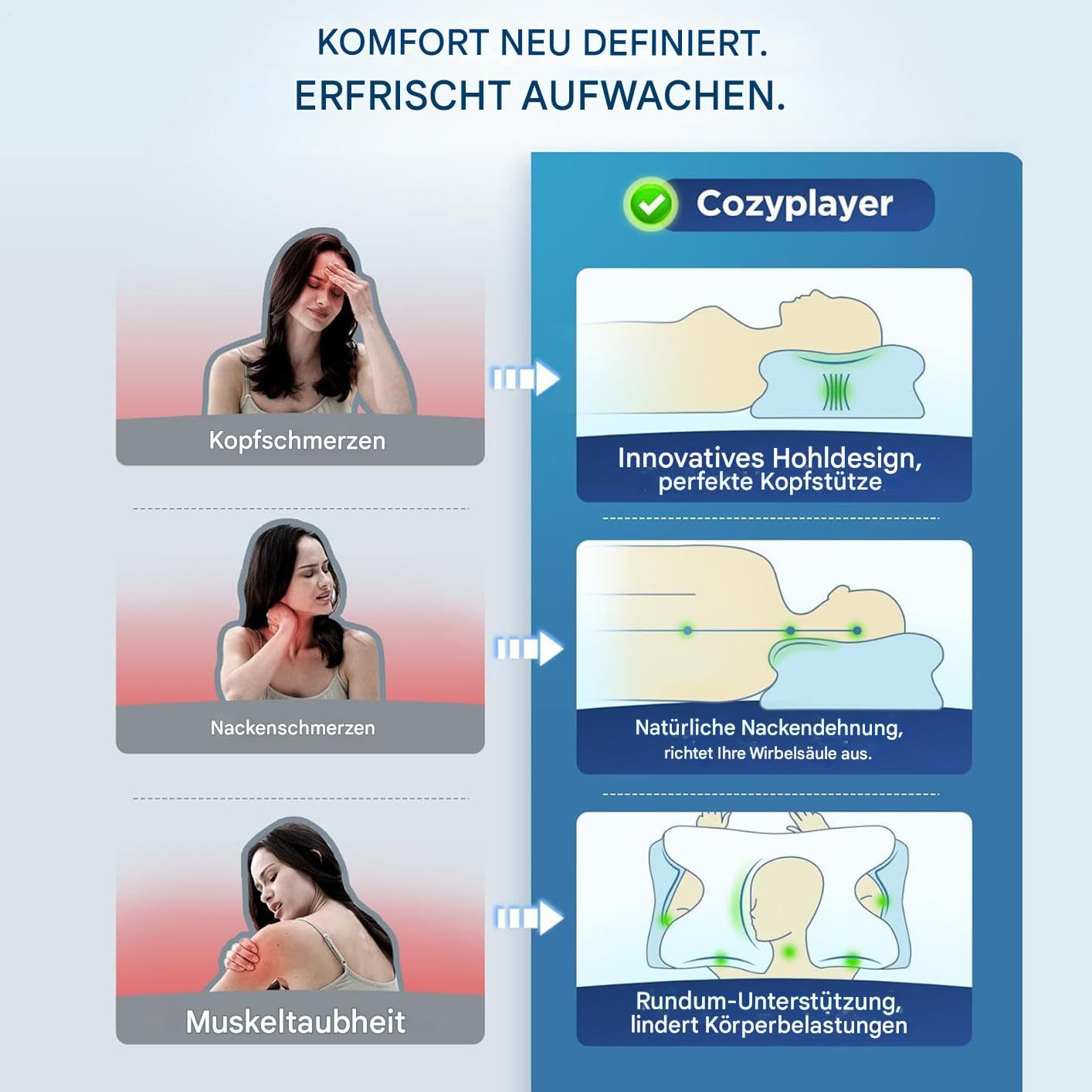 Generisch Memory-Kissen Atmungsaktive Weiche Nackenstütze Bettware | Memory--Seitenschläferkissen Für Frauen, Männer, Jugendliche, Senioren, Erwachsene, Hotel, Reisen,