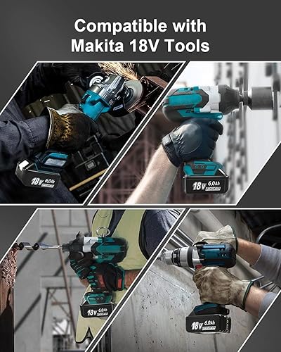 Miniatura 6 de Potente reemplazo confiable de 6.0Ah para batería Makita de 18 V, funciona con herramientas Makita de 18 V