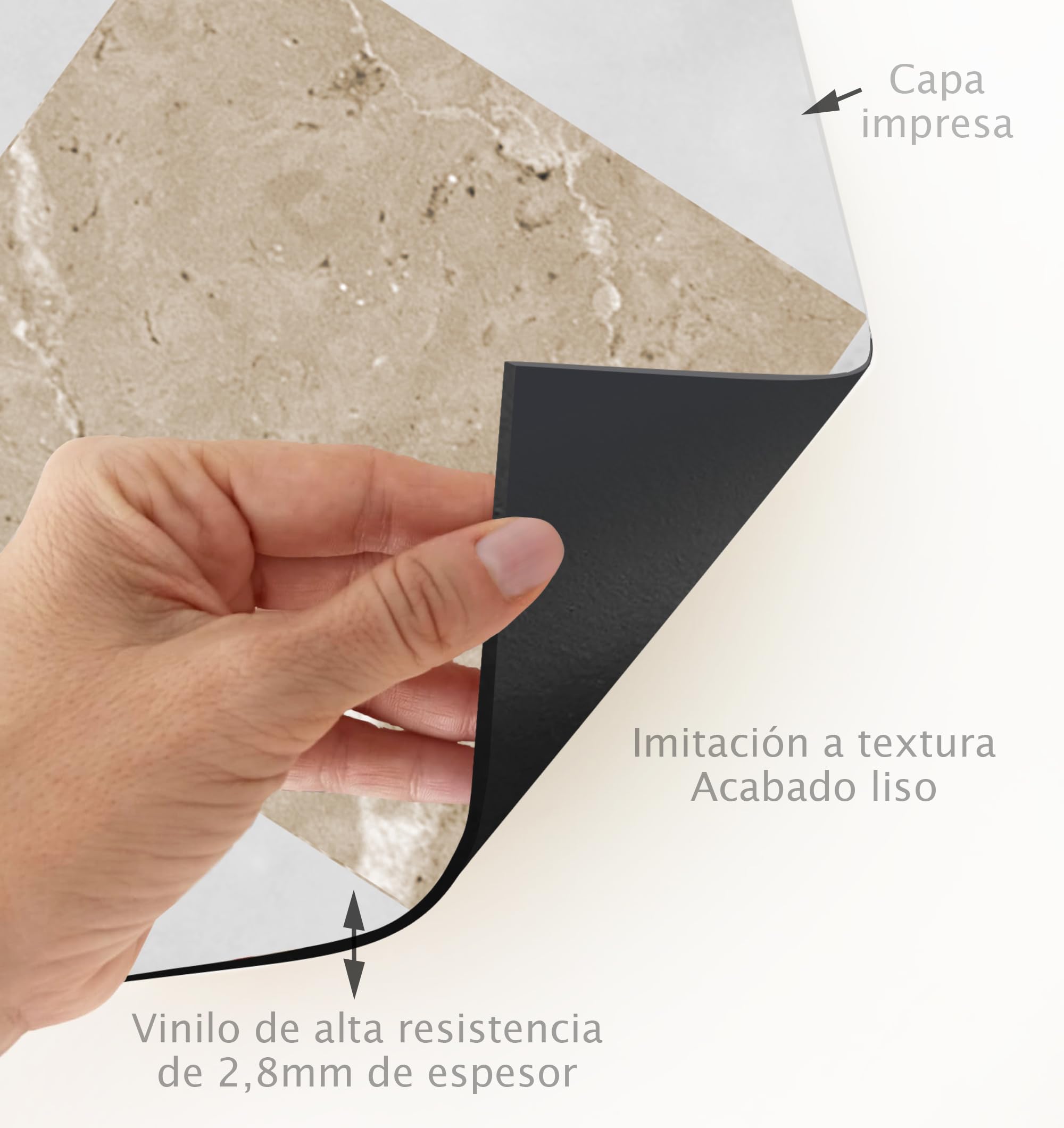VINILIKO Design | Alfombra Vinílica Hidráulica - Gadir Sepia 100x160 cm - Interior y Exterior, Antideslizante, Lavable - Azulejos Baldosas -Alfombra Vinilo Salón, Terraza