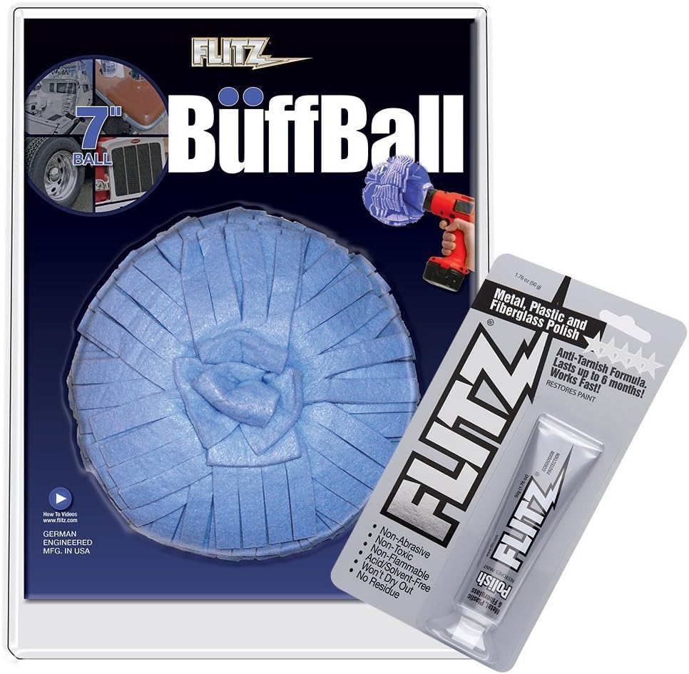 Flitz WB201-50 Blue X-Large Original Buff Ball in Clamshell, 7-Inch