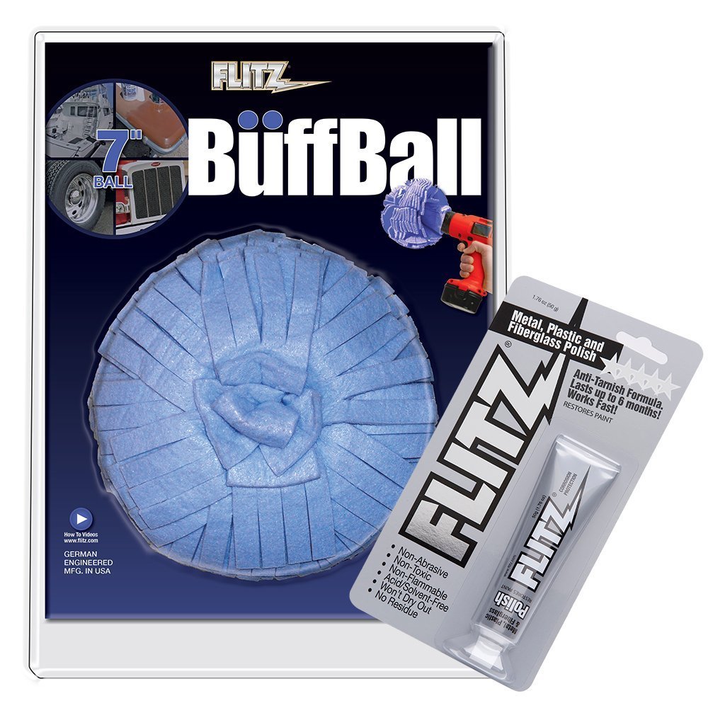 Flitz WB201-50 Blue X-Large Original Buff Ball in Clamshell, 7-Inch