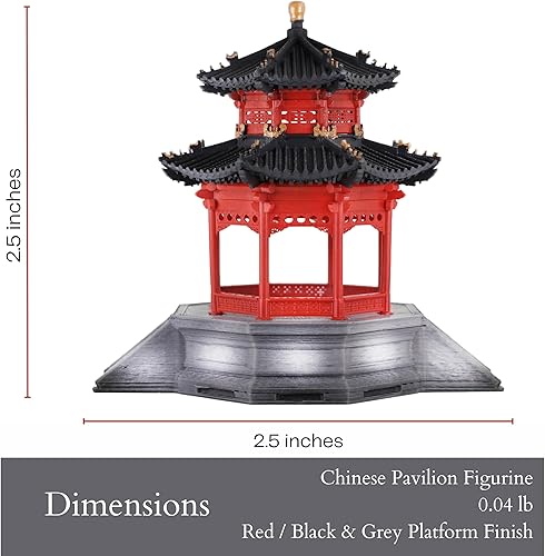 Miniatura 4 de KARESANSUI Réplica del pabellón chino en miniatura - Decoración de terrario, arquitectura tradicional, jardín de hadas, decoración de paludario, kit