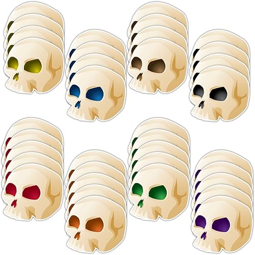VictoryStore Letrero para patio al aire libre: decoración de césped de calavera de Halloween, juego de 36 con 36 estacas cortas