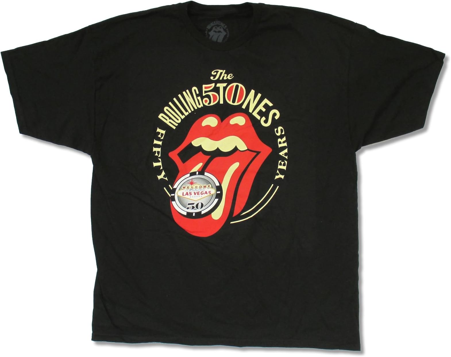 Bravado Adult The Rolling Stones Las Vegas 50" Black T-Shirt