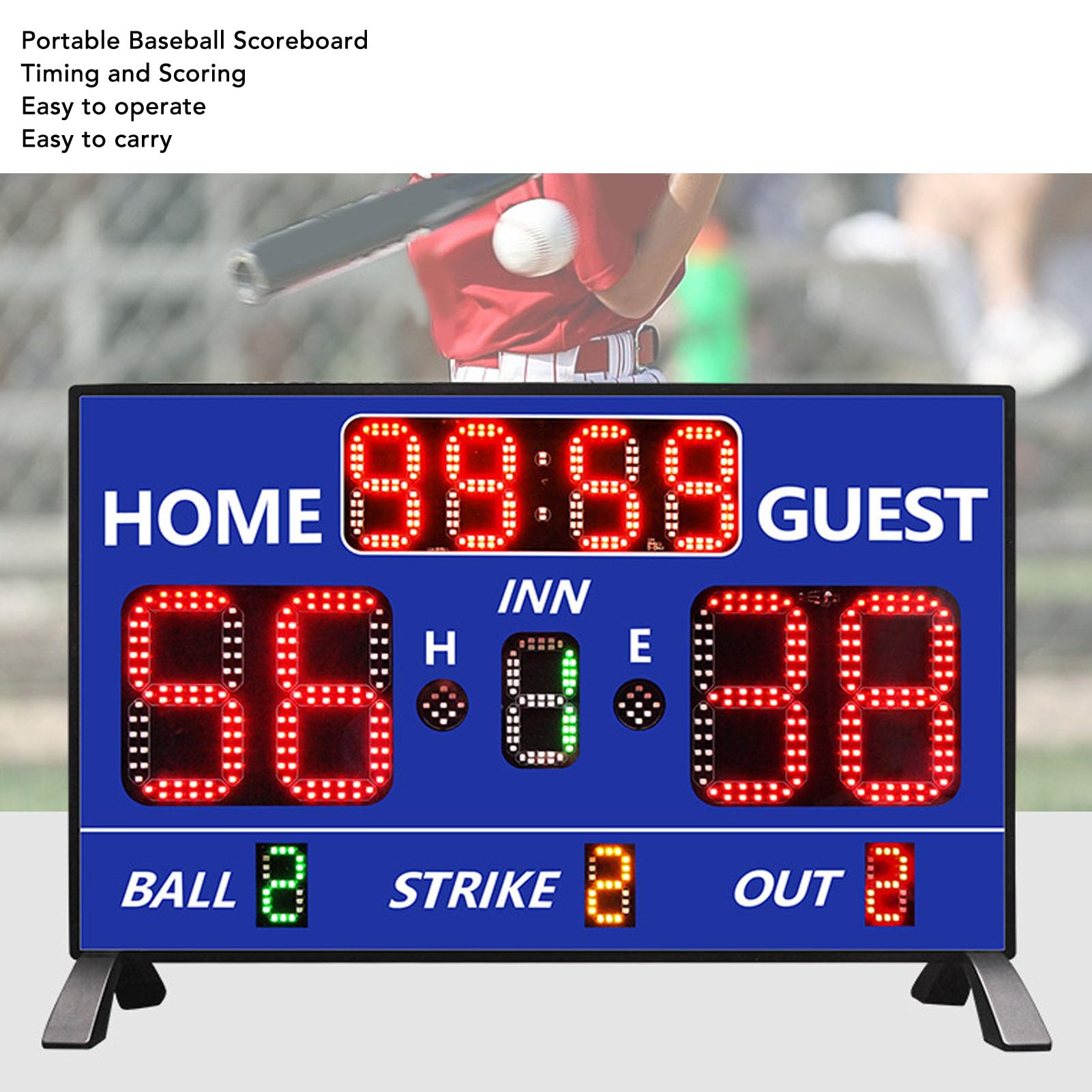 Depisuta Electronic Basketball Scoreboard, Professional Digital Score Board with Remote Control, Large Digital LED Scoreboard Electronic Score Keeper for Games Baseball Football