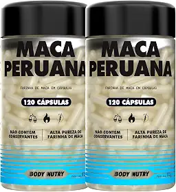 Kit 2x Maca Peruana Premium 2500mg 100% Pura Pote 120 Cápsulas Matéria Prima Importada Para Homens e Mulheres | Energia Resistência