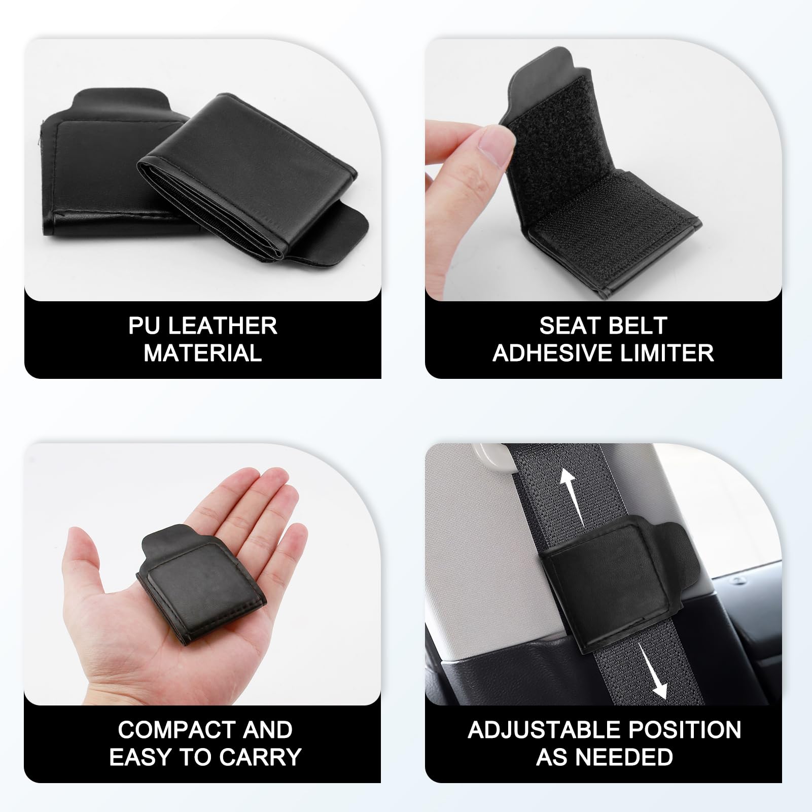 2 Clips Ajusteurs De Ceinture De Sécurité En Cuir PU - Positionneur Pour Confort Cou Et épaule En Voiture