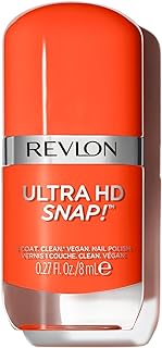 REVLON Ultra HD Snap Nail Color, Natural Rich Glossy Polish, 100% Vegan Formula, No Base or Top Coat Needed, 007 Hot Stuff, 0.27 fl oz