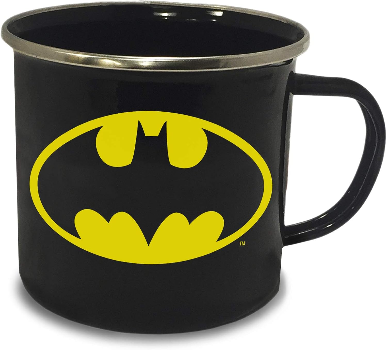 Logoshirt - DC Comics - Logo Batman - emaliowany kubek - licencjonowany oryginalny design, 1 sztuka (1 opakowanie)