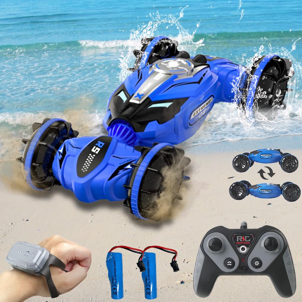 OBEST Coche teledirigido Anfibio, operación de Gestos RC Coche para niños, 360° Giratorio 4WD Coche de Juguete,Regalo Juguete a Partir de 4 5 6 7 8+ años niños