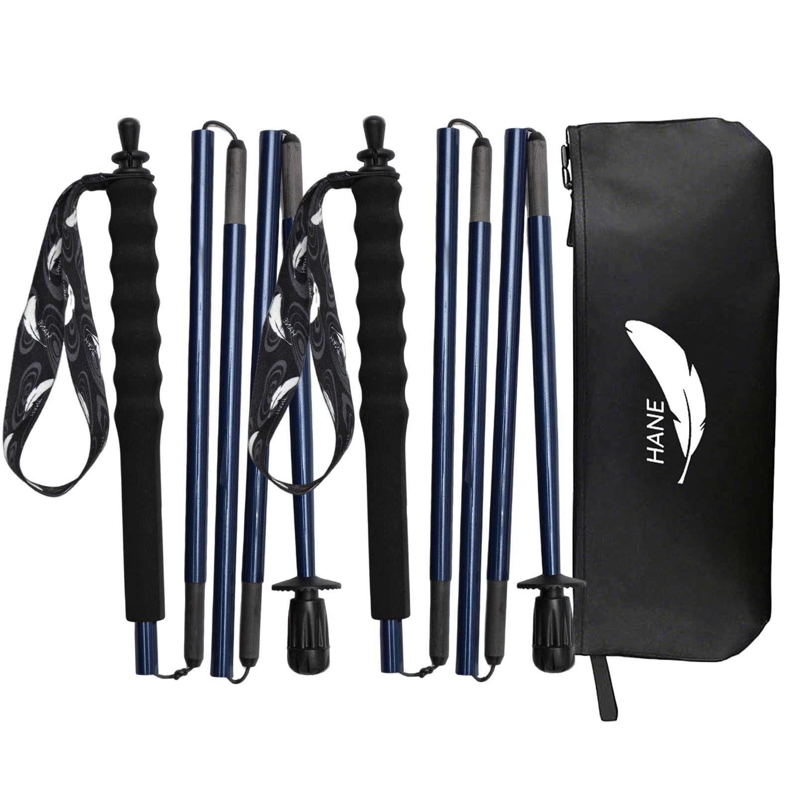 Bâtons de randonnée Kealing en Fibre de Carbone, Lot de 2, Pliables en 5 Sections, ultralégers et conçus pour l'alpinisme, avec poignées ergonomiques.