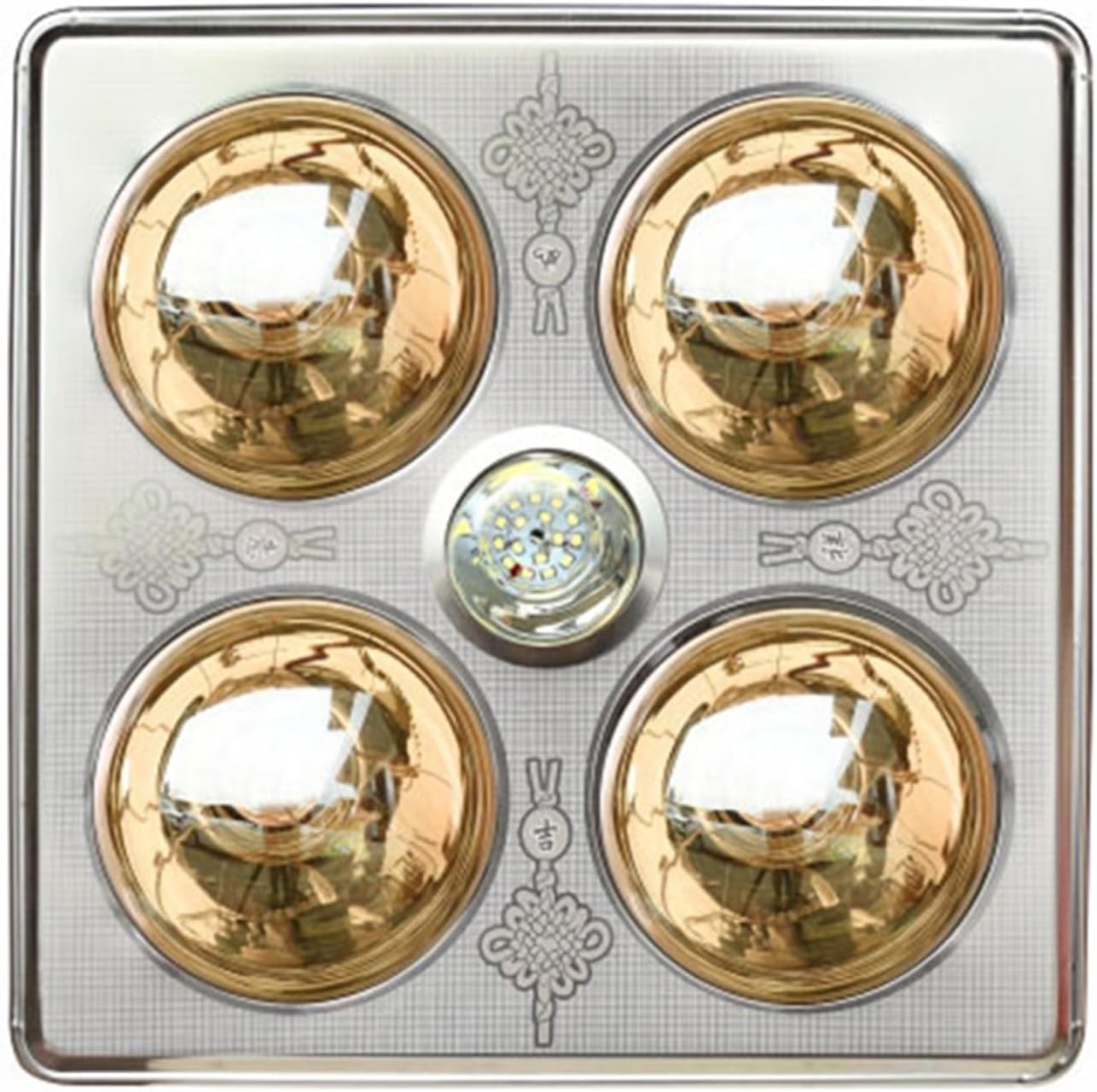 Bathroom heat lamp HWF Ceiling Light Led Illumination Triple Multifunction Light Bulb 30 * 30cm Pendant Lights (Color : Yellow Light Bulb)