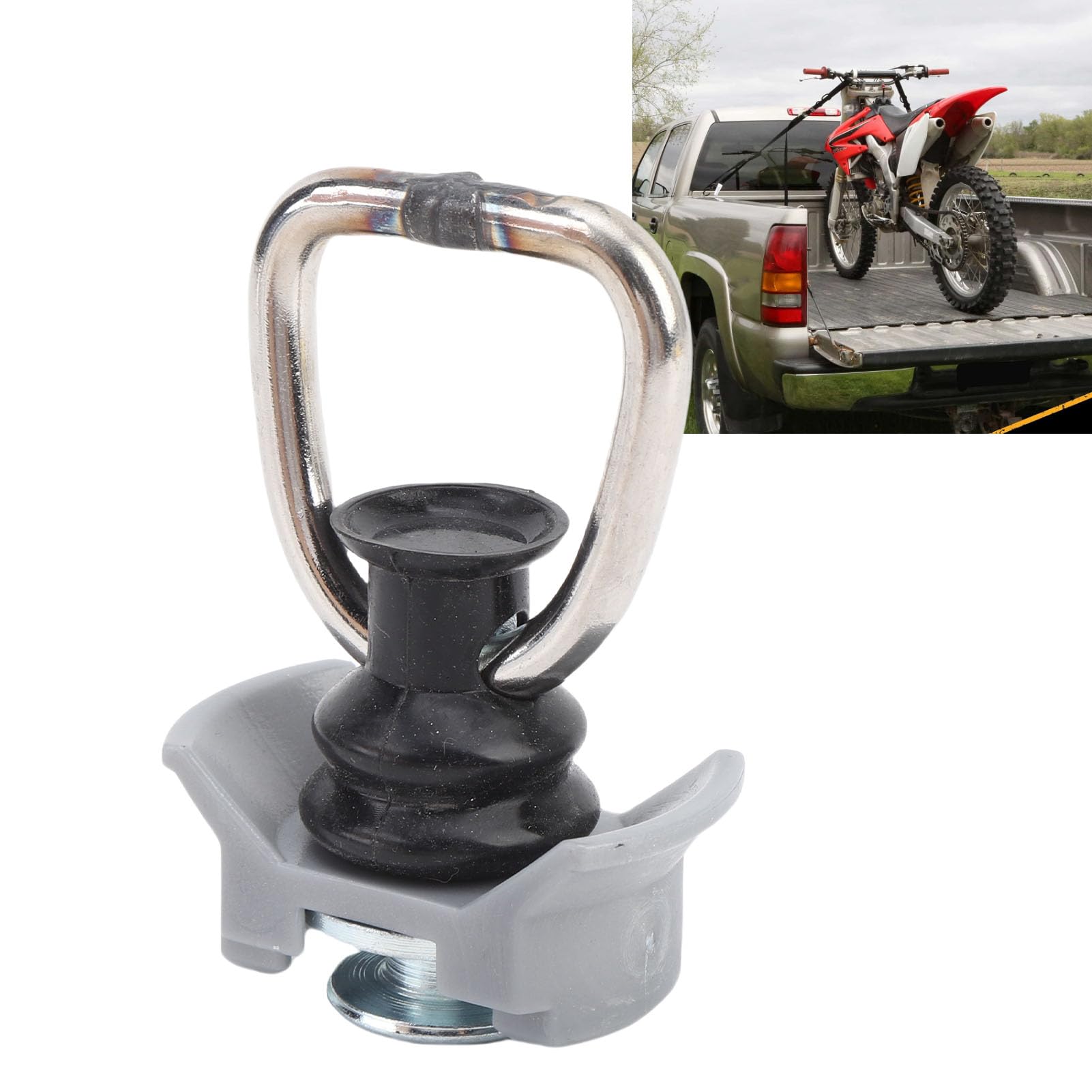 Aramox L-Gleisbindung 10 Stk Hochleistungs-Schiene mit D-Ring für Van und Pickup 1333 lb Tragkraft (Grau)