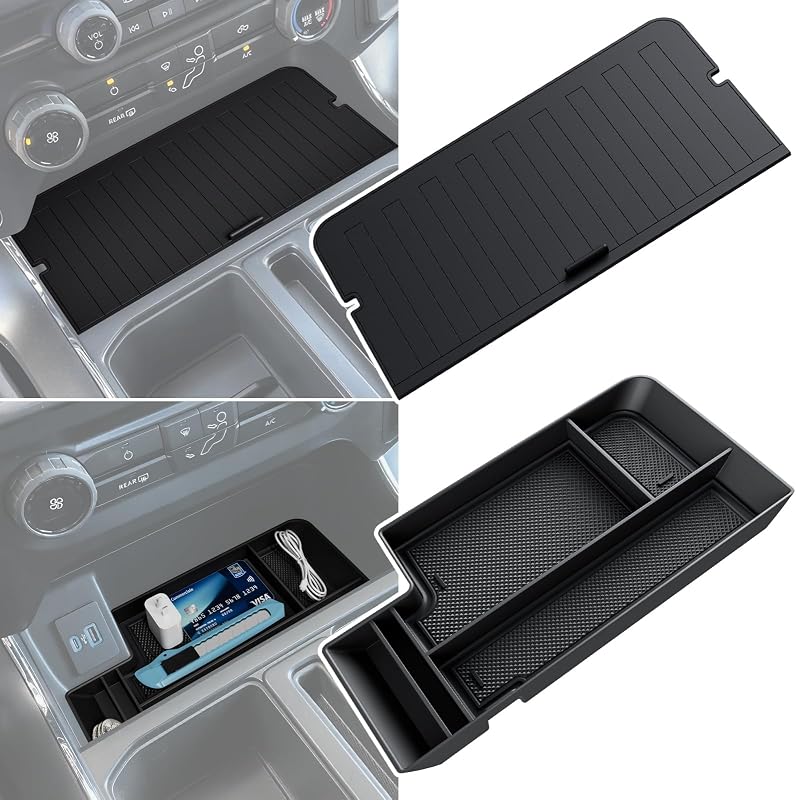 Organizador e tampa do compartimento do console central Sinvanho para Ford F150 – 2 unidades
