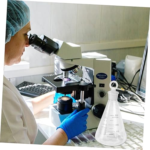 Miniatura 2 de Mobestech Frasco Erlenmeyer Erlenmeyer Frasco de vidrio de laboratorio de 16.9 fl oz Erlenmeyer Frasco de vidrio para laboratorio de boca estrecha