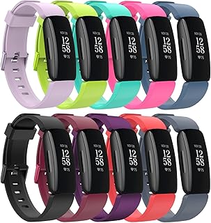Compatible with Fitbit Inspire 2 / Inspire HR/Inspire Bands Flexible Silicone Wristband Adjustable Bracelet Lightweight Sport Strap for Inspire HR & Inspire 2 Fitness Tracker