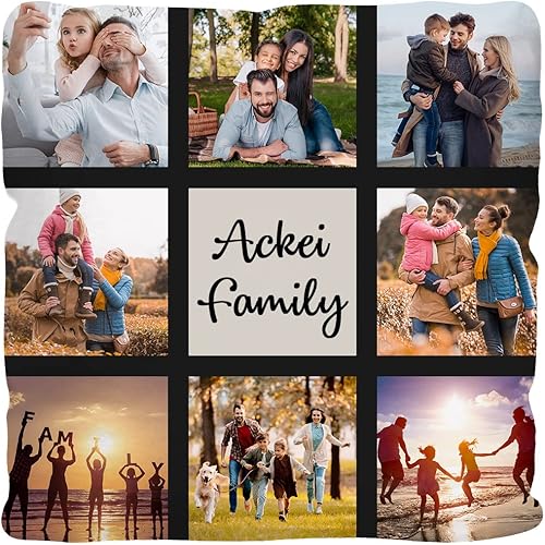 WOWTIFY Fundas de almohada personalizadas para fotos de collage Funda de almohada decorativa personalizada de 16 x 16 x cualquier caja de fotos WOWTIFY Fundas de almohada personalizadas para fotos de collage Funda de almohada decorativa personalizada de 16 x 16 x cualquier caja de fotos