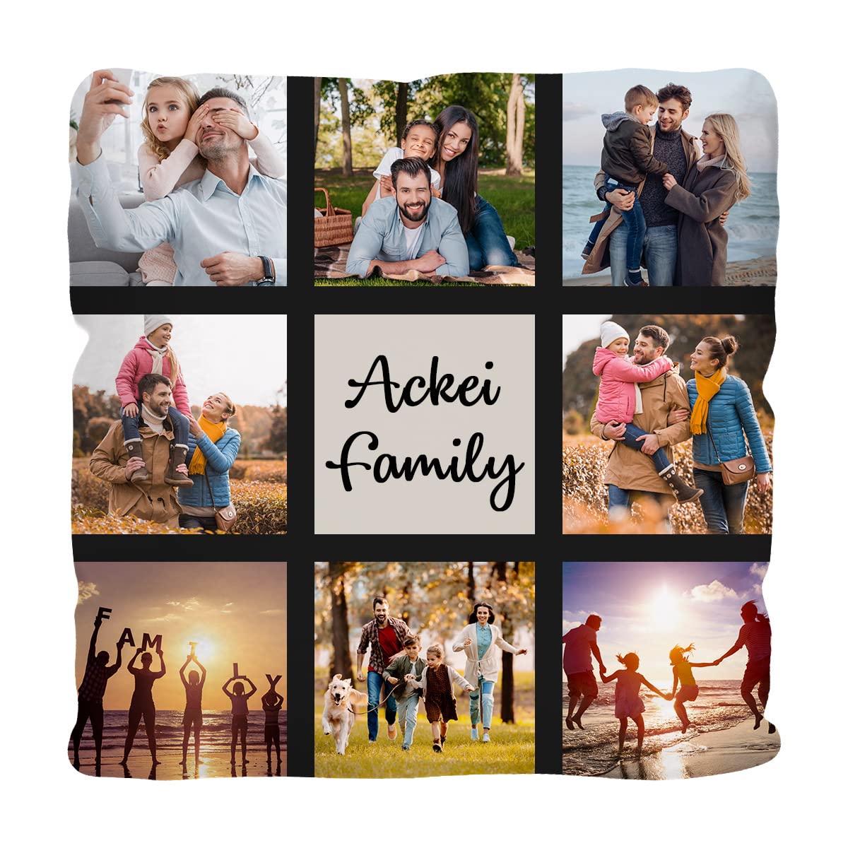 Custom Collage Photos Pillow Cases | Personalized Decorative 14x14 Throw Pillow Cover/Any Picture Box | Throw Pillowcases - Home Decor, Decorative Cushion Cover for Couch or Sofa