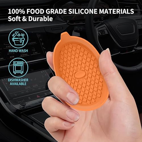 Miniatura 7 de ME.FAN Portavasos para automóvil (paquete de 4) tapetes de silicona para tazas, accesorios interiores universales antideslizantes para empotrar,