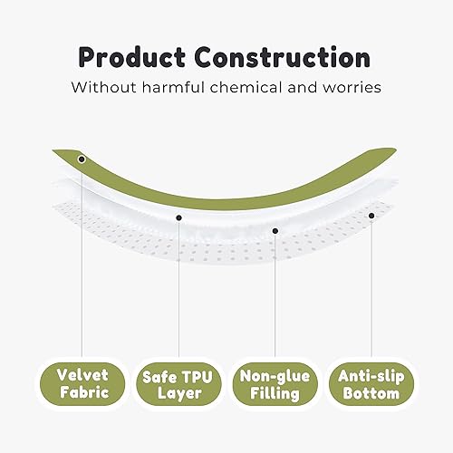 Miniatura 4 de Allisandro Cama impermeable para perro con relleno sin pegamento y parte inferior de silicona antideslizante, color verde hierba, 31.4 x 23.6