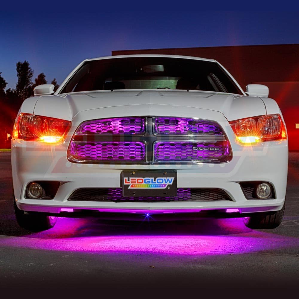 Buy LEDGlow 4pc Pink LED Underbody Underglow Lights & 2pc Interior