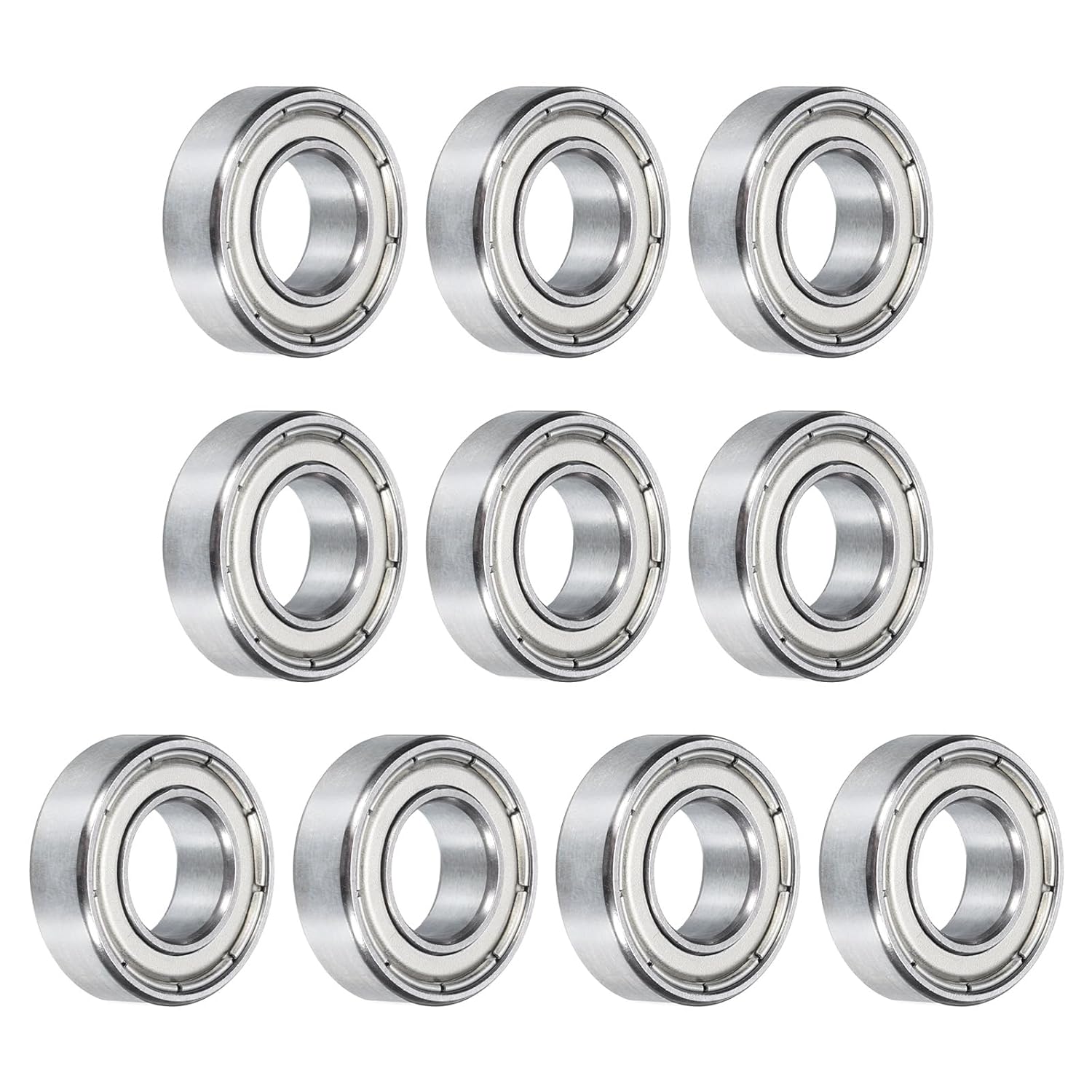 uxcell 10pcs 6700ZZ Bearing 10x15x4mm, Chrome Steel Double Shielded Miniature Bearing, Lubricated Deep Groove Ball Bearings, P6 (ABEC 3)