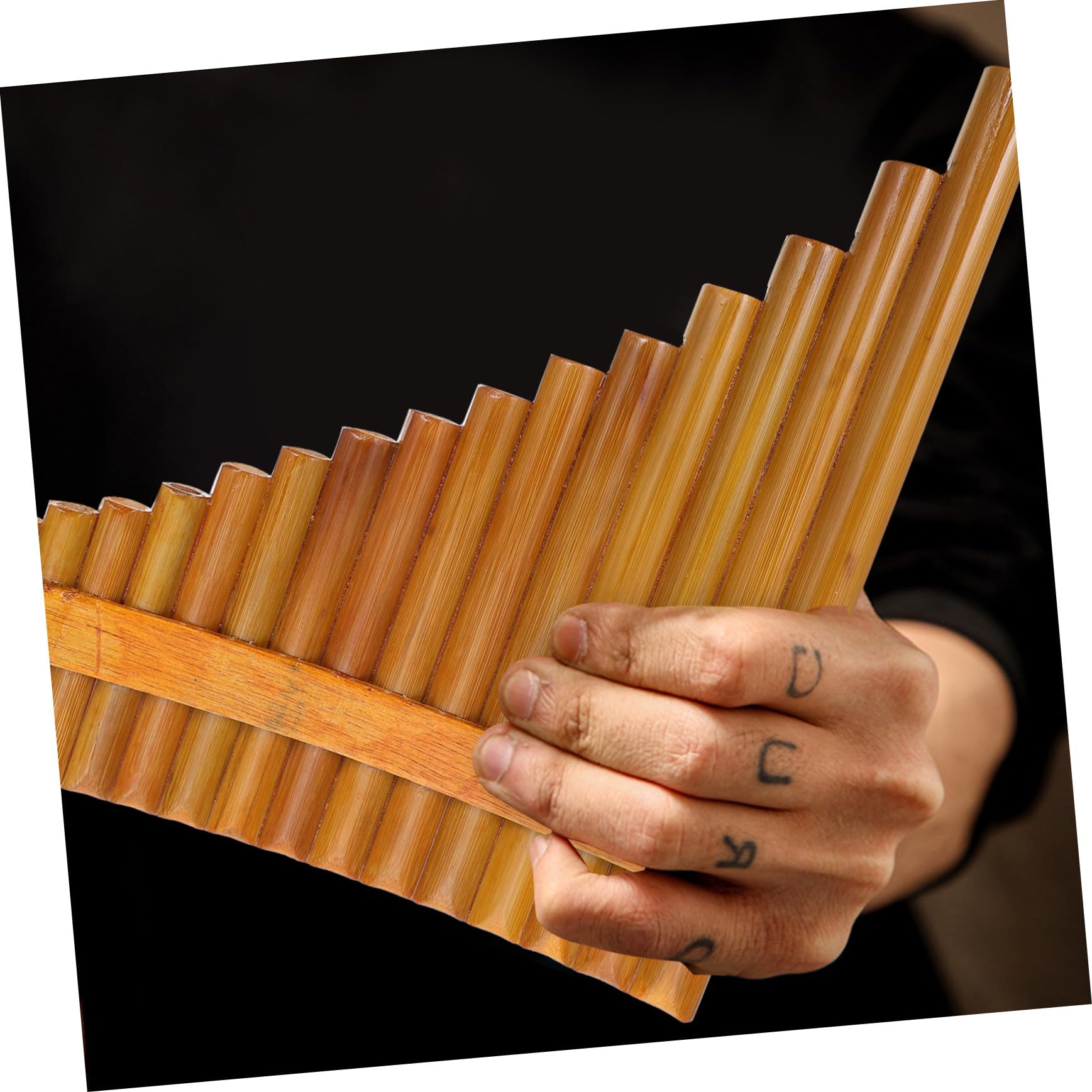 15-zoll Bambus Panflöte Professionelle 15-rohr Panflöte in Holzfarbe Umweltfreundliches Holzblasinstrument für Anfänger und Schulmusik