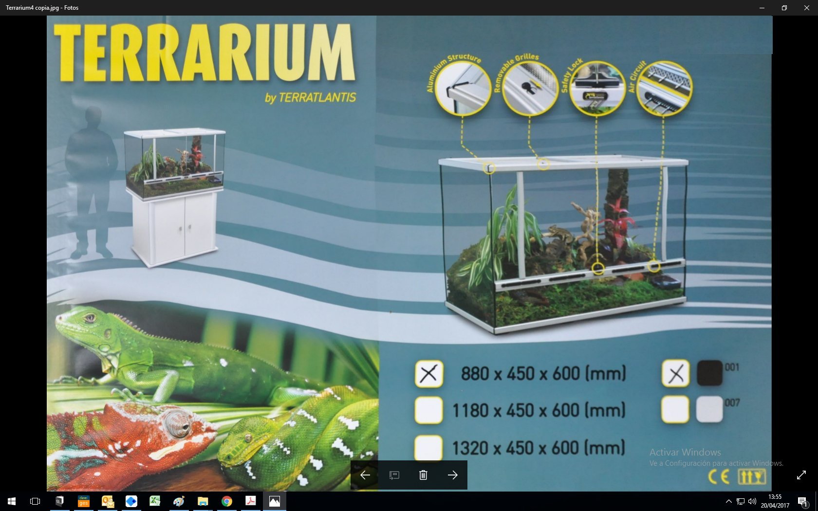 Glass Terrarium, 88 X 45 X 75 cm