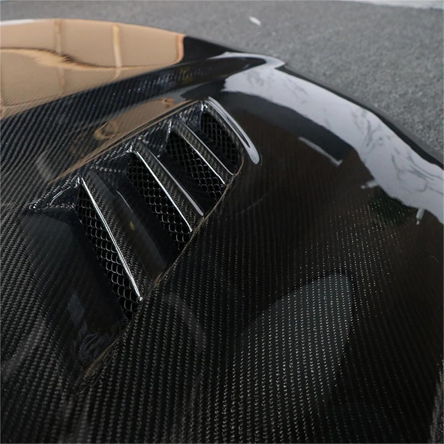 エンジンフードエアベントカバーボンネットフロントバムカーアクセサリー日産 GTR35 用互換カーボンファイバー