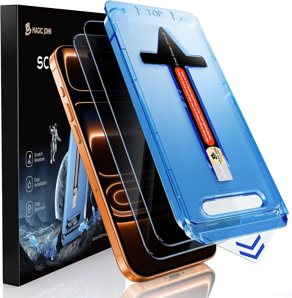2 Pack for iPhone 17 Pro Max 6.9 inch Privacy Glass Screen Protector-[Anti-Spy] Auto Dust-Elimination, Bubble Free, Easy Installation, Daily Drop Protection