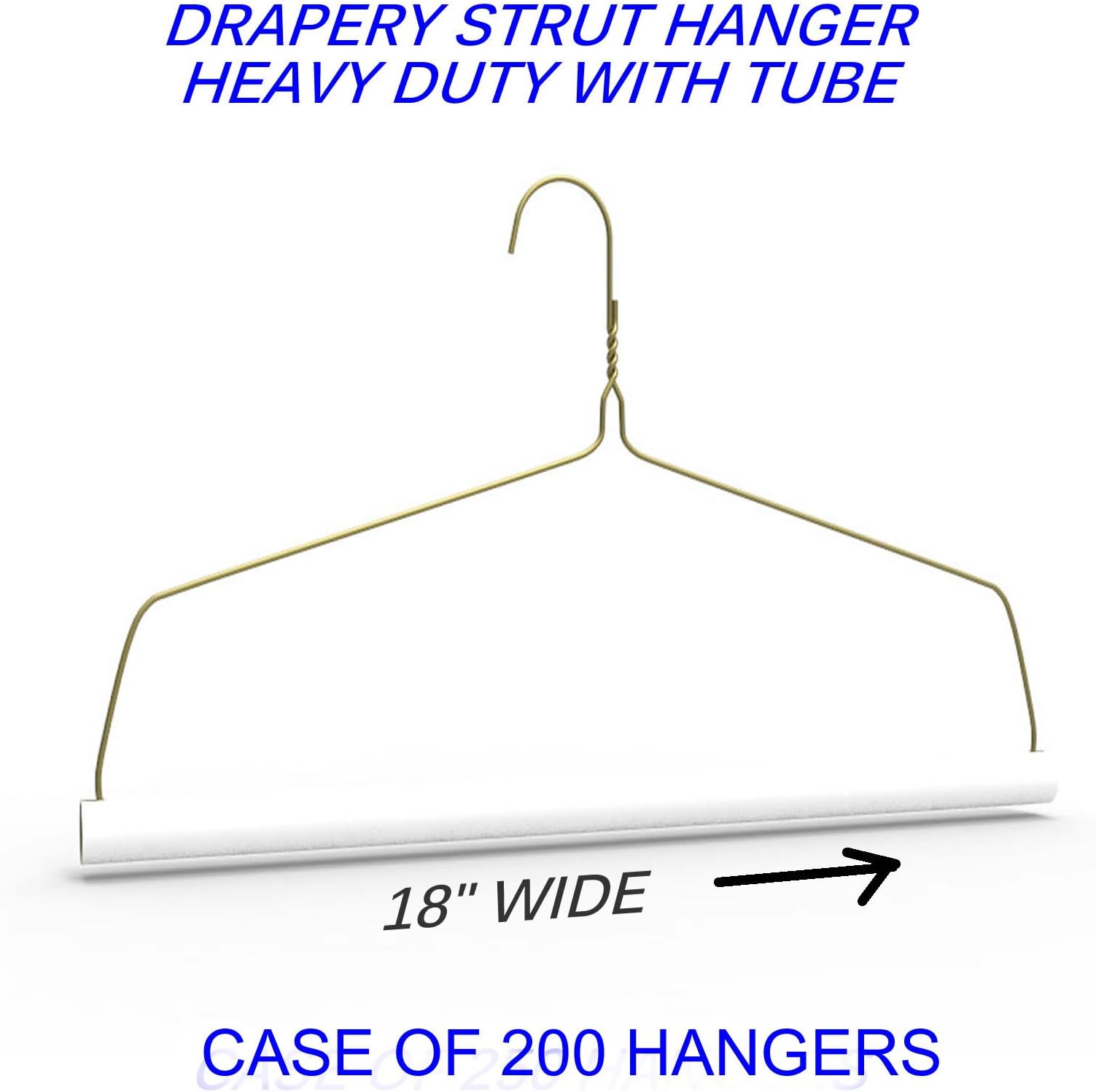 Drapery Strut Wire Hanger 18" Provides Multi-Purpose Lightweight Design Use Suitable for Draperies Table Cloths and Comforters