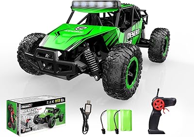 RACENT RC Truck 1/16 Scale Remote Control Car Off-Road Remote Control Monster Truck Desert King Suvs with Lights All Terrain RC Car Toy Gift for Kids or Adults, Boys or Girls Blue