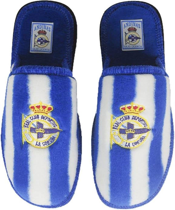 Zapatillas de estar en casa oficiales del Deportivo de la Coruña en azul, talla 35