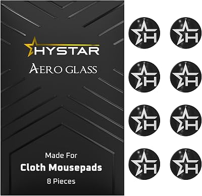 Hystar® Aero Glass | 8 Dot Mouse Skates for Cloth Mousepads | Rounded and Polished