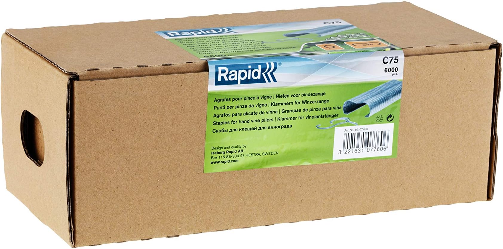 Rapid C75 Aluminium Hog Rings, 6000 pcs, For Securing Branches And Vine Shoots, For LIG175 Vine Pliers.