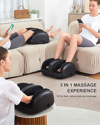 Vista 2 de Nekteck Masajeador de pies con calor, masajeador de piernas Shiatsu elegible por la FSA para circulación y alivio del dolor, máquina de masaje