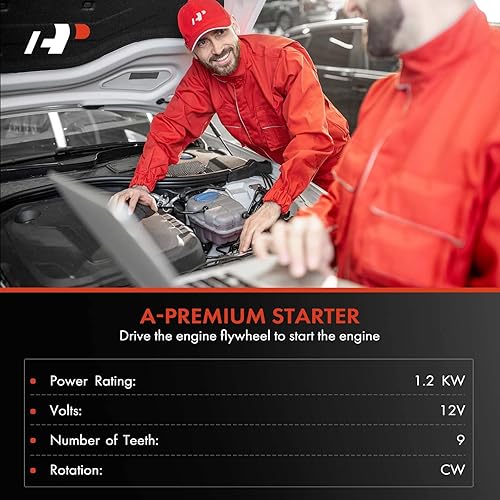 Miniatura 2 de A-Premium Motor de arranque compatible con Chevrolet Aveo 2004-2008 1.6L, Aveo5 2006-2008 1.6L y Pontiac Wave 2005-2008 1.6L y Suzuki Swift+