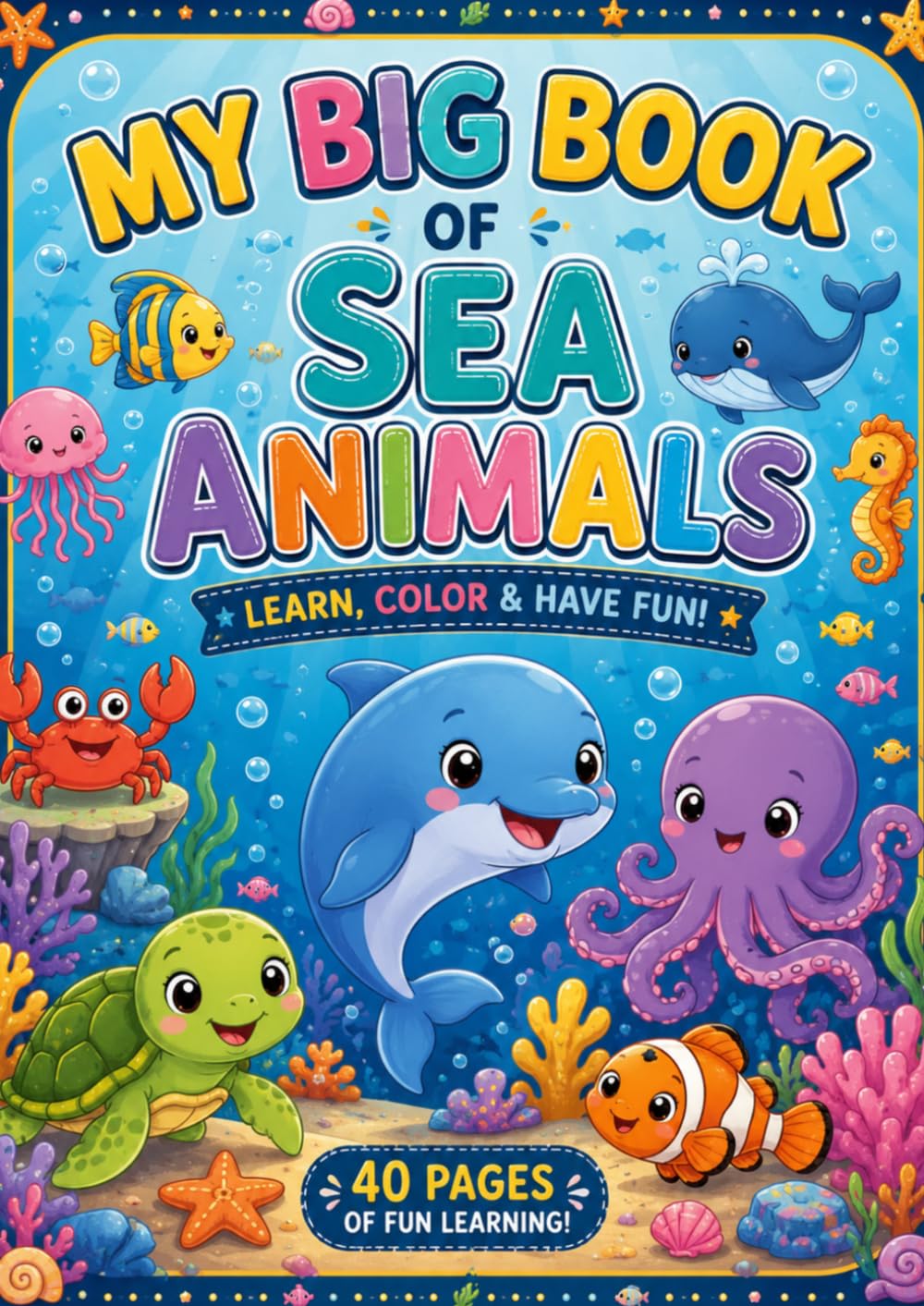 MY BIG BOOK SEA ANIMALS : LEARN, COLOR & HAVE FUN!
