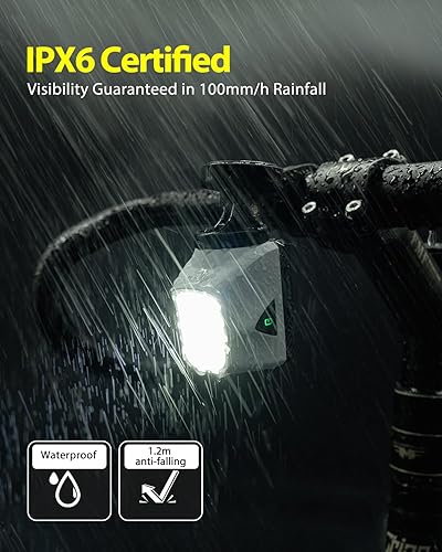 Miniatura 4 de TOWILD DL1700 - Luces de bicicleta para montar de noche, 1700LM fuente de luz dual súper brillante, luz delantera impermeable para ciclismo de