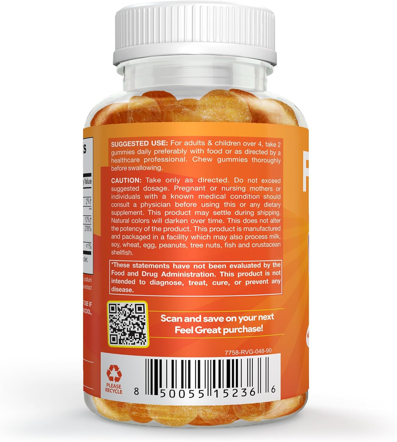 Kids Vitamin C Gummies Chewable for Immune Defense | Plant-Based, Gluten Free | Vegan | 250 mg per Serving | 90 Gummies | Vitamins for Kids by Feel Great Vitamin Co. - Image 9