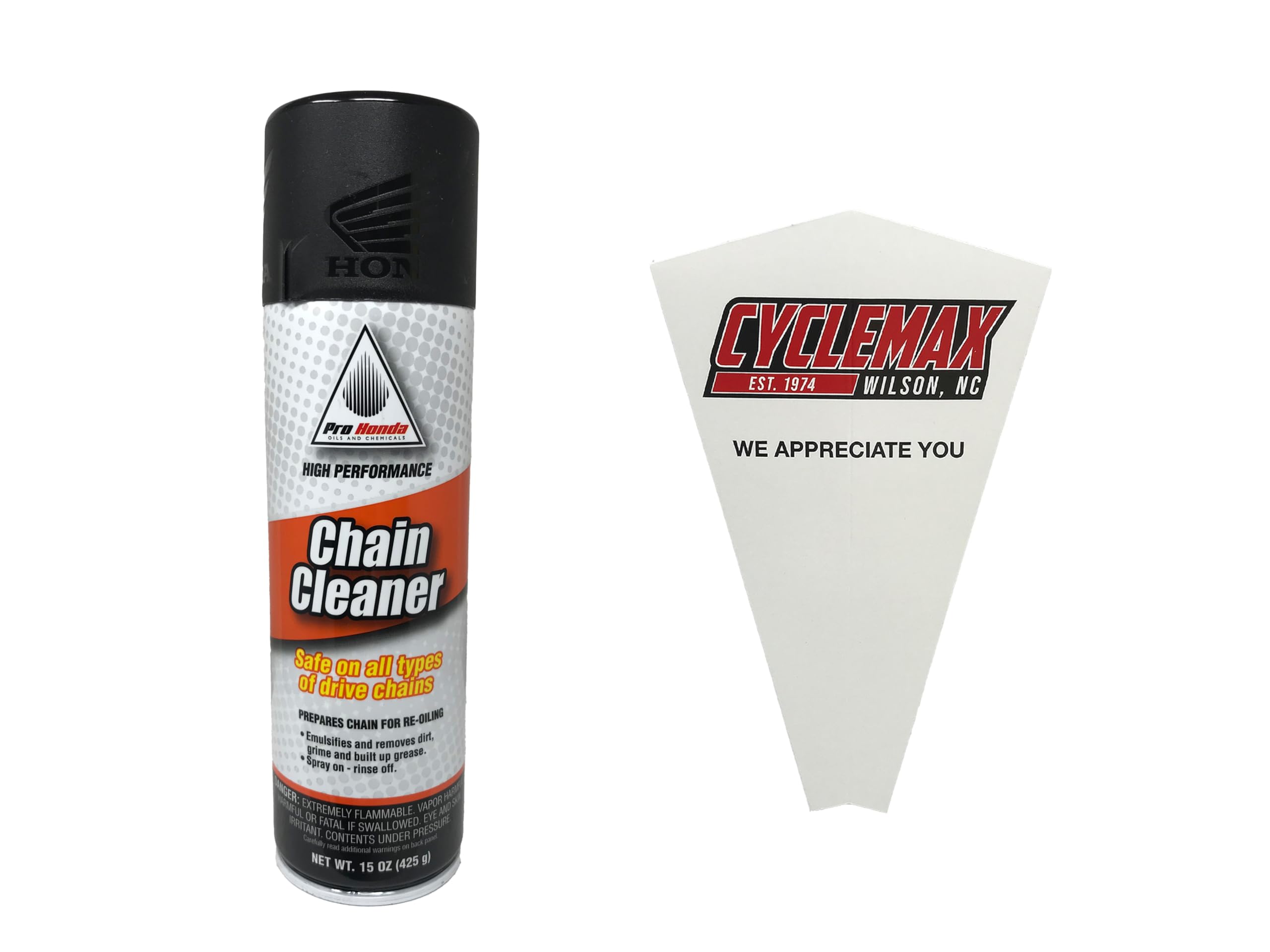 CYCLEMAX One Pack compatible with Honda Chain Cleaner 08732-CHC00 Contains One 15oz Can and a Funnel